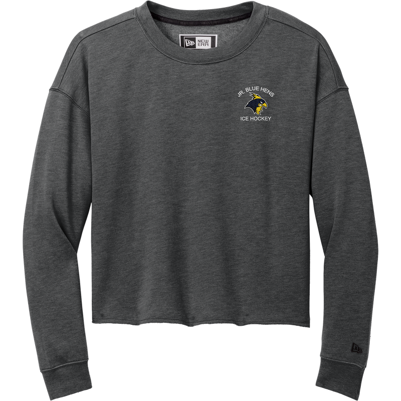 Delaware Jr. Blue Hens New Era Ladies Tri-Blend Fleece Crop Crew