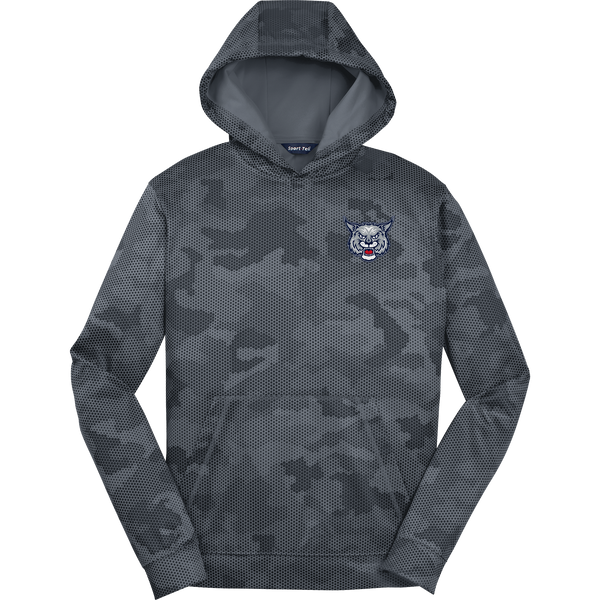 CT Bobcats Youth Sport-Wick CamoHex Fleece Hooded Pullover