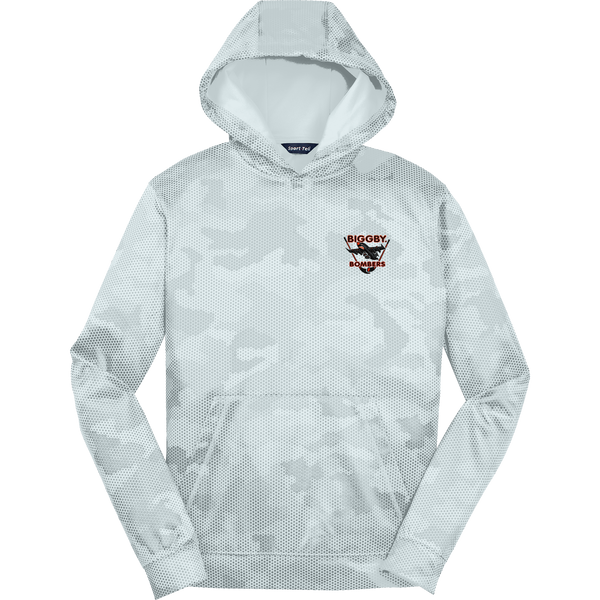 Biggby Bombers Youth Sport-Wick CamoHex Fleece Hooded Pullover