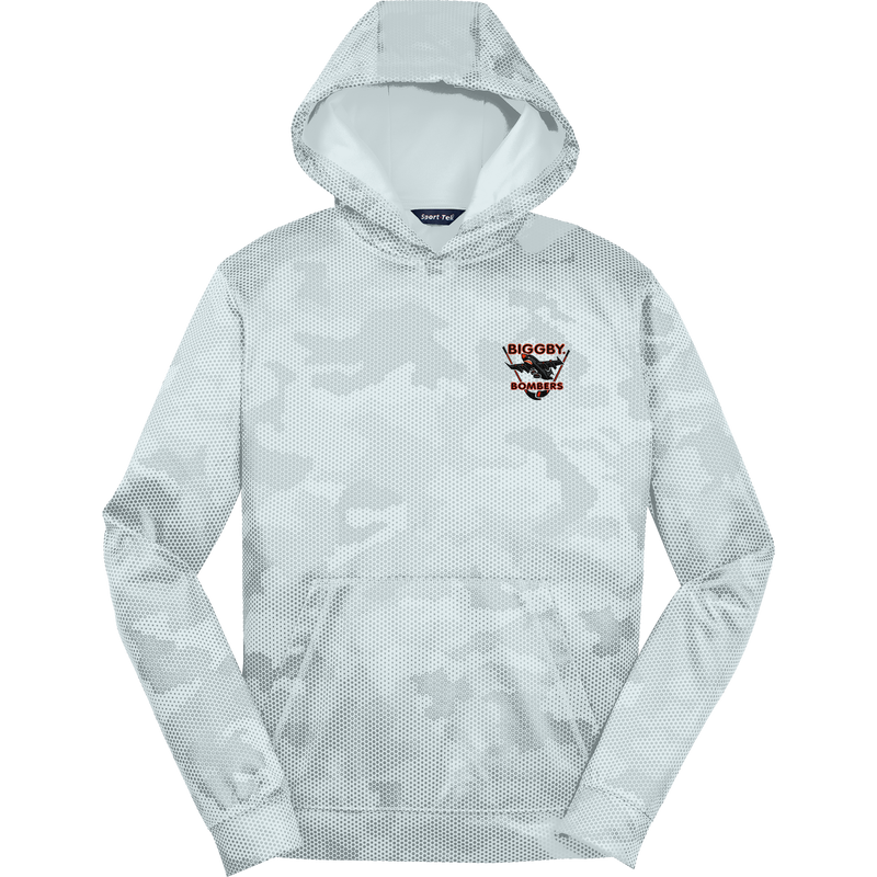 Biggby Bombers Youth Sport-Wick CamoHex Fleece Hooded Pullover